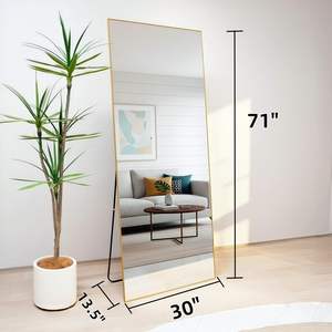 GKMZCGT Full Length <b>Mirror</b> 71x30 Rectangle Aluminum Frame Wall Mountable Tempered Glass Modern Design Home Use - Product Image 2