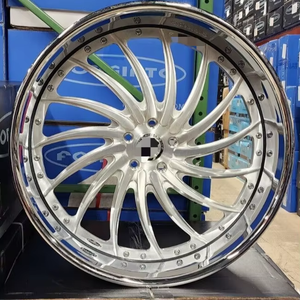 <span class=keywords><strong>Hot</strong></span> <span class=keywords><strong>Wheels</strong></span> Car Rim Deep Dish 2 piezas 18 19 20 21 22 23 24 pulgadas Silver Face Chrome Lip para Camaro Cadillac XLR <span class=keywords><strong>Lamborghini</strong></span> - Product Image 4