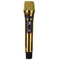 Microphone sans fil à double canal plaqué or, haute brillance, professionnel, vente chaude