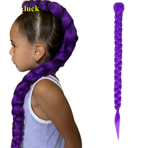 Tresses synthétiques lisses violettes <span class=keywords><strong>de</strong></span> 26 pouces <span class=keywords><strong>de</strong></span> long, <span class=keywords><strong>queue</strong></span> <span class=keywords><strong>de</strong></span> <span class=keywords><strong>cheval</strong></span>, <span class=keywords><strong>coiffure</strong></span> <span class=keywords><strong>de</strong></span> costume avec pinces pour enfants et filles, Halloween, Noël - Product Image 1
