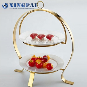 Giá đỡ bánh ngọt ba tầng mạ vàng sang trọng XINGPAI, dành cho tiệc cưới, liên hoan - Product Image 4