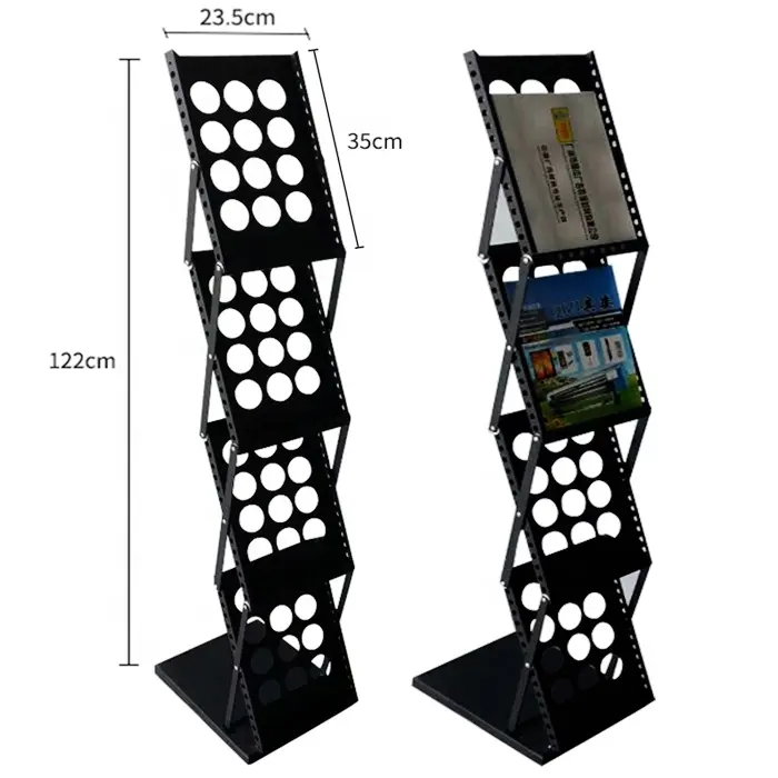 Hot Sell A4 folding portable display magazine newspaper catalog display stand