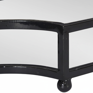 Plateau décoratif festonné orné de miroir en métal noir Ciel pour commode et comptoir de salle de bain stockage de bijoux stockage de bureau - Product Image 1