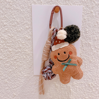 Breloques de sac en peluche faites à la main, porte-clés pompon en corde nouée, pendentif de sac dessin animé chien chat champignon, porte-clés tendance, cadeau