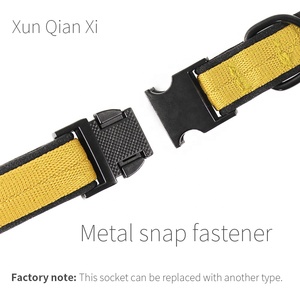 Wholesale Trade Customization LOGO Oem Yellow Thick Adjustable Solid Nylon Ribbons Cushion Minimal Pug <strong>Dog</strong> Collar Luxury for - Product Image 5