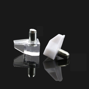 Supports de tablette transparents en plastique pour armoire, connecteurs de produits à visser facilement, supports de tablette pour meubles de cuisine blancs - Product Image 1