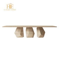 Table à manger en travertin de luxe, table longue de haute qualité, ensemble de table de restaurant pour la maison, cantine