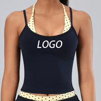 Soutien-gorge de sport long à col en U pour femme, haut de sport athlétique, débardeur de sport