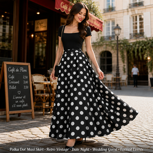 VESTIDOS DE ESCENARIO Y DANZA Falda Larga Vintage con Estampado de Puntos para <span class=keywords><strong>Mujer</strong></span> - Product Image 1