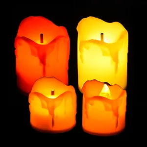 נרות נדחות ללא להבה סיטונאי Led מציאותי סוללה מופעל נרות אורות למסיבת חתונה קישוט חג