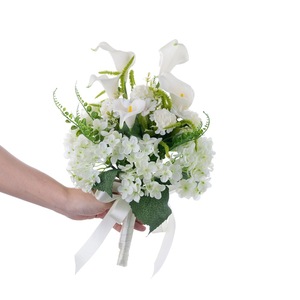 Cross-border <b>Love</b> Artificial Wedding Bouquet White Calla <b>Lily</b> Hydrangea Floral Arrangement For Home Decor And Wedding Props - Product Image 5