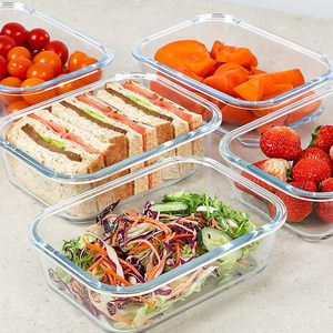 Borosilicate <b>Glass</b> Meal Prep <b>Container</b> Set Airtight <b>Food</b> Storage Jar with Lid Microwave Freezer Safe for Kitchen Office Travel - Product Image 2