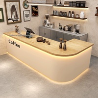 Nouveau modèle de comptoirs de réception complets en MDF, bois de luxe, style minimaliste moderne, pour les magasins de thé au lait, de café, de desserts, de gâteaux et de pain