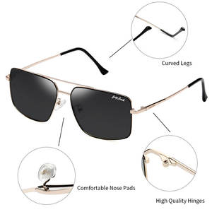 Gafas de sol polarizadas Golf Jack unisex con lentes UV400 TAC estilo aviador de moda 1291 - Product Image 5