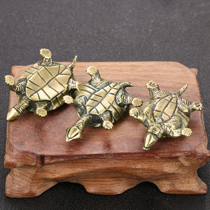Cũ Brass Rùa Bức Tượng Bằng Đồng Trà Đồ Trang Trí Vật Nuôi Kim Loại Thủ Công Bộ Sưu Tập Với Khắc Xử Lý D73 Bộ Sưu Tập - Product Image 4