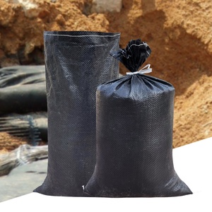 50 ס "מ * 80 ס" מ שקיות חול כבד עבור 50 ק "ג ארוגים פוליפרופילן ארוגים שחורים ריקים עם הגנה UV - Product Image 5