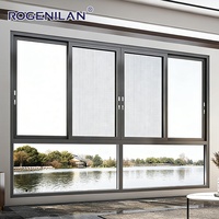 Ventanas Corredizas de Aluminio Estilo Americano Rogenilan, 3 Paneles, Vidrio Aislante, con Rotura de Puente Térmico, en Venta