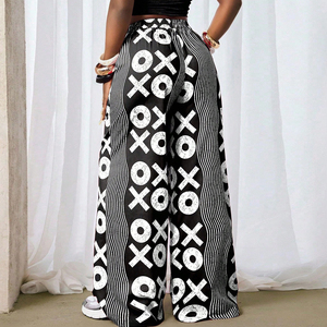 <span class=keywords><strong>Pantaloni</strong></span> Personalizzati con Stampa Africana Ankara per Donne, Gamba Larga, Abbigliamento Femminile - Product Image 2