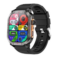 HK84 GPS Outdoor Smartwatch für Herren, AMOLED-Display, IP67 Wasserdicht, Eingebaute LED-Taschenlampe, Stoßfeste Sport-Smartwatch