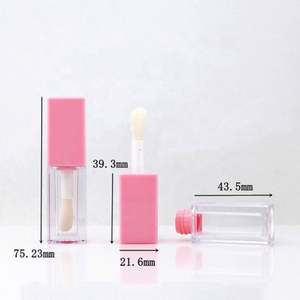 หลอดลิปกลอสทรงเหลี่ยมปลายมนพร้อมแปรงขนาดใหญ่ หลอดลิปออยล์ทรงเหลี่ยม 5 มล. พร้อมหัวแปรงขนาดใหญ่ พิมพ์ลายได้ตามต้องการ - Product Image 2