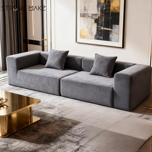 Nén chân không <span class=keywords><strong>sofa</strong></span> Set đồ nội thất nhà Modular hiện đại sang trọng vải to sợi 3 chỗ ngồi miếng bọt biển ghế phòng khách <span class=keywords><strong>sofa</strong></span> không khung - Product Image 3