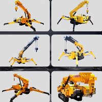 Mini-grue araignée mobile 3-10 tonnes à flèche télescopique 360 degrés, grue hydraulique sur chenilles, levée 6-14m avec jib de déplacement