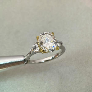 Женское кольцо из стерлингового серебра, с муассанитом, 3 карата, 925 - Product Image 3