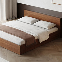 Ensemble de meubles de chambre à coucher modernes, lit en bois avec rangement, style nordique, lit en bois multifonctionnel tatami, lit king size
