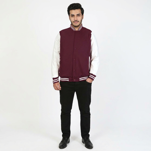 Custom Logo Printed High Quality Winter <b>Long</b> Sleeve <b>Men's</b> Vintage Baseball Letterman Varsity <b>Jacket</b> Stand 100% Cotton Breathable - Product Image 1
