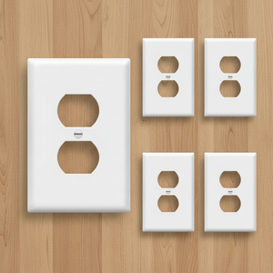 <span class=keywords><strong>Plaque</strong></span> murale pour prise double, grandes plaques de couverture pour prises électriques, format surdimensionné 1 poste 5,5" x 3,5", en <span class=keywords><strong>polycarbonate</strong></span> thermoplastique - Product Image 5