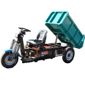 Jinwang dayanıklı elektrikli üç tekerlekli bisiklet 3 tekerlekler Mini damper kamyon taşıma 1.5Ton kargo motosiklet elektrikli kargo üç tekerlekli bisiklet
