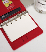 Pochette en cuir A6 personnalisée Bloc-notes en PU avec classeur à 6 anneaux Agenda Planner Organisateur rechargeable à feuilles mobiles avec bande élastique