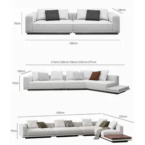 Light Luxury Modern Horizon Sofa Set Customize High Class Italian Villa Sofa Set Minimalist Fabric Designer Sofa Furniture