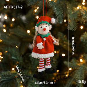 Feutre Elfes De Noël Ornement De Noël Elfe De Noël Poupée Pendentif Mignon Elfe Couple Décor Ornements De Noël Avec Chapeau Et Cloche - Product Image 6
