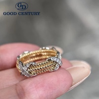 Bague Statement Tressée en Or 18K avec Diamant de Laboratoire Good Century – Bijou de Luxe Tendance, Élégant Cadeau de Fête et Anniversaire