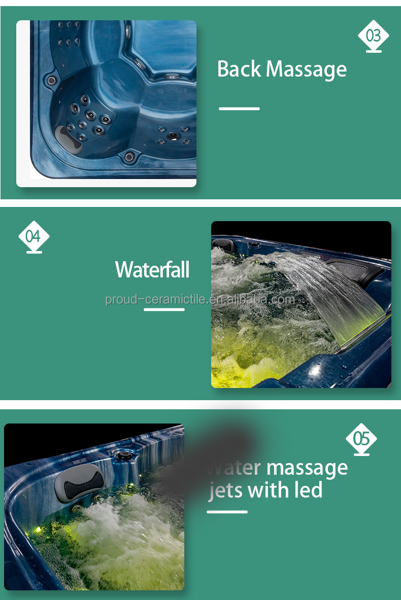 Hot Tub Outdoor SPA Bathtub Resin Whirlpool Massage PVC Plastic Wood Skirt