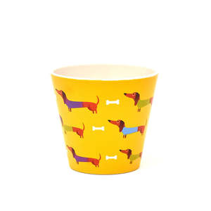 Taza de Espresso de 90 ml con Diseño de Perro Salchicha, Motivo Pedro, Color Amarillo - Product Image 1