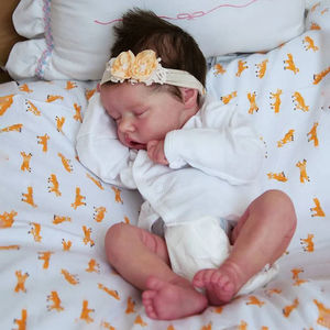 17 ''realista Marilla silicona <span class=keywords><strong>Reborn</strong></span> recién nacido muñeca niña <span class=keywords><strong>con</strong></span> pelo pintado a mano <span class=keywords><strong>ojos</strong></span> <span class=keywords><strong>cerrados</strong></span> - Product Image 2