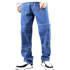 Jeans de Mezclilla Rectos de Cintura Alta para Hombre, Moda Urbana, Otoño Invierno, Elegantes y Duraderos, Mezclilla de Algodón, Personalizados OEM ODM - Product Image 1