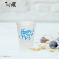 Topjlh Sublimation Style classique 1.5oz blancs givrés Mini verres à liqueur personnalisé Bar tasse à vin pour les cadeaux d'occasions de fête