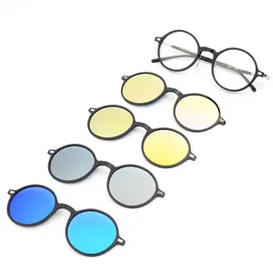 时尚多设计太阳眼镜醋酯框架磁性夹子镜片太阳眼镜