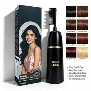 Crème colorante permanente pour cheveux à l'extrait d'herbes naturelles avec applicateur peigne, logo personnalisé, qualité professionnelle - Product Image 1