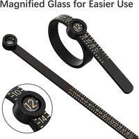 1-17 Ring Sizer with Magnifying Glass Black and White US Ring Ruler Plastic Jewelry Engraving Machine Tool Mandrel Type