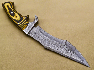 Magnifique couteau de chasse artisanal en acier Damas, idéal pour le camping en extérieur, cadeau de collection, 13 pouces, pointe tombante, Bowie, manche en bois - Product Image 2