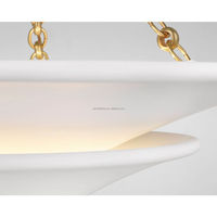 Lustre personnalisé en plâtre bronze doré en métal pour villa chambre d'hôtel décoration intérieure de chambre restaurant lustre Mollino