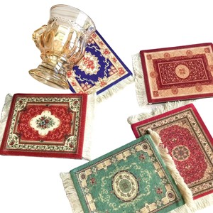 Mini Alfombra tejida persa alfombrilla de ratón con flecos decoración de mesa de oficina en casa <span class=keywords><strong>mapa</strong></span> físico nuevo estilo Retro alfombra patrón alfombrilla de ratón - Product Image 2