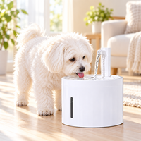 Fontaine à eau automatique pour animaux de compagnie 2,5 L, motif solide, recharge USB, pour chiens et chats