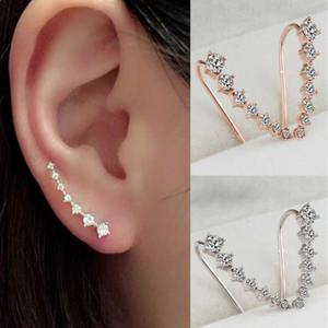 Boucles d'oreilles Beidou Seven Star en zircon avec sertissage clos, alliage de zinc, luxe léger, haute qualité, tendance, design chenille pour soirée - Product Image 5