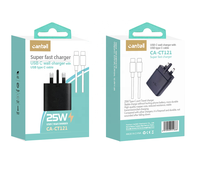 Cantell Super Fast 25w PD USB Type C Adaptateur de chargeur rapide 25w chargeur rapide Voyage PD chargeur pour Samsung Galaxy S21/S21Plus