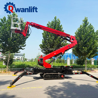 Plataforma de Trabajo Aérea con Orugas, Elevador de Brazo Articulado Eléctrico Hidráulico Tipo Araña, CE, 20m de Altura, 300kg, Modelo Compacto